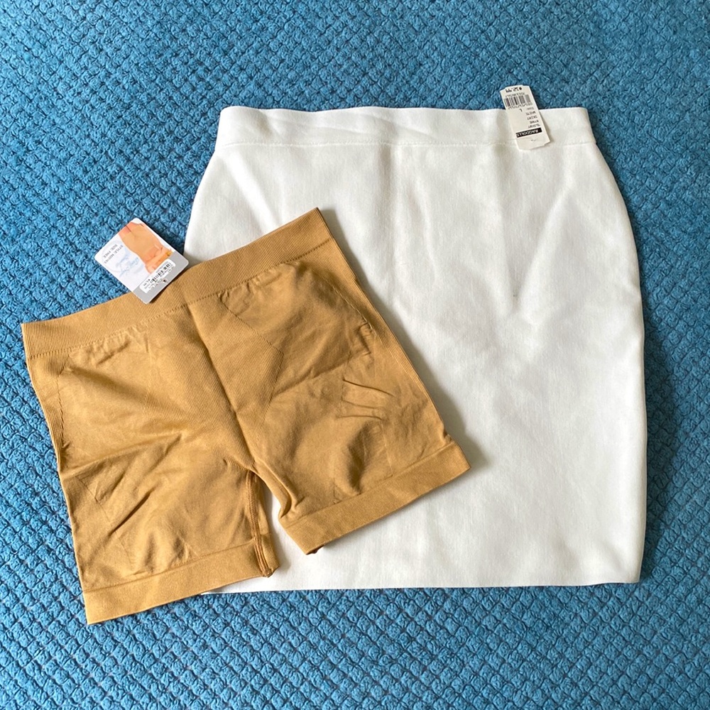 White skirt with control shorts